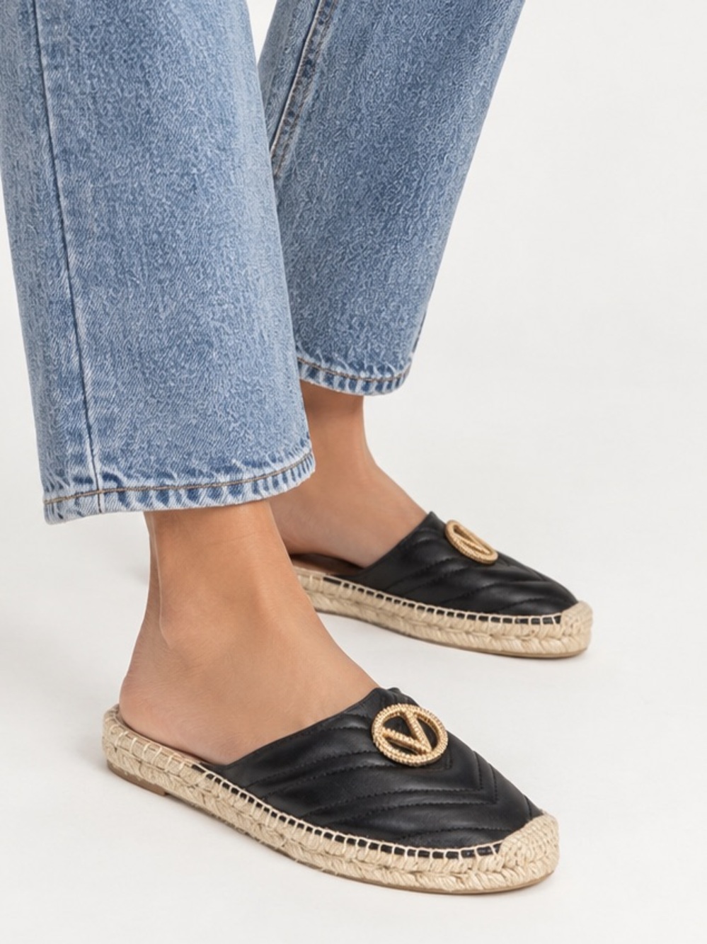 NEW Valentino Slip-On Leather Espadrille
